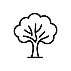 Simple outline icon of a lush tree with branches