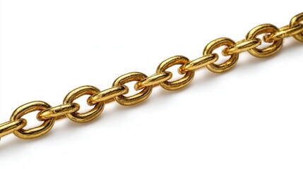 Obraz premium Mini brass chain isolated on white background