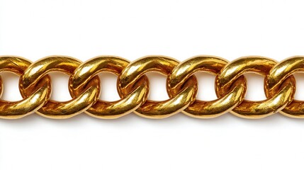 Obraz premium Mini brass chain isolated on white background
