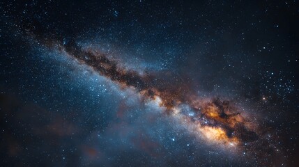 The Milky Way galaxy glows with starlight against the dark night sky.