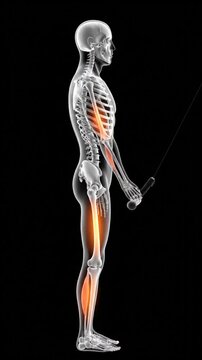 Anatomy of Exercise: Triceps Pushdown, Muscle Activation Visualization