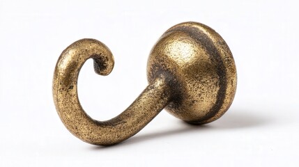 Mini brass hook orb isolated on white background