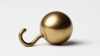 Mini brass hook orb isolated on white background
