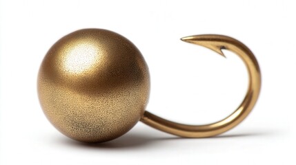 Mini brass hook orb isolated on white background
