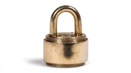 Naklejka premium Mini brass lock orb isolated on white background