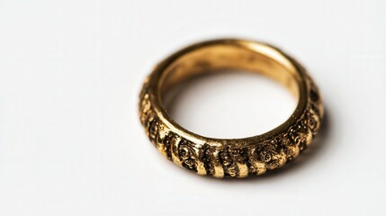 Mini brass ring isolated on white background