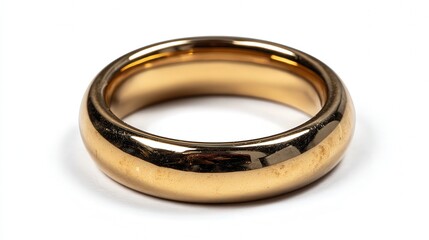 Mini brass ring isolated on white background