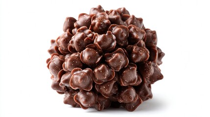 Mini chocolate bonbon cluster isolated on white background