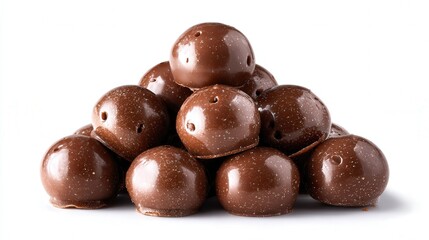 Obraz premium Mini chocolate bonbon pile isolated on white background