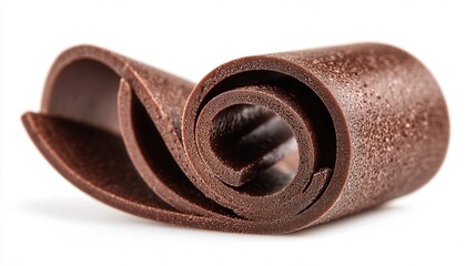 Mini chocolate curl isolated on white background