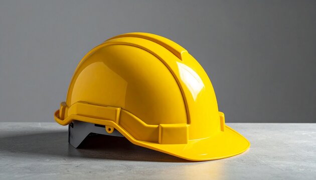 a white safety helmet with gray background variation viewed from side. for company branding and mock up design.