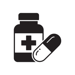 Pharmacy Capsule and Drug Container Illustration