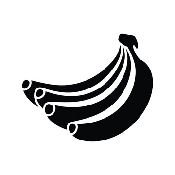 black bananas bunch simple design clip art preview
