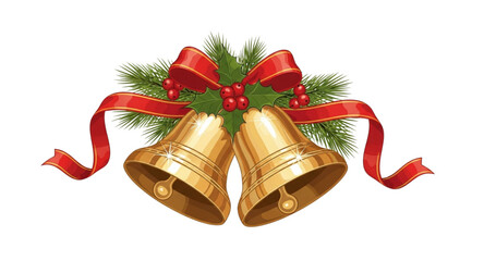 christmas bells with red bow