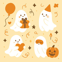 Cute Halloween Ghost Party Pattern