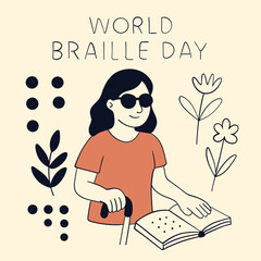 World Braille Day Awareness Illustration