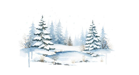Fototapeta premium christmas tree in snow