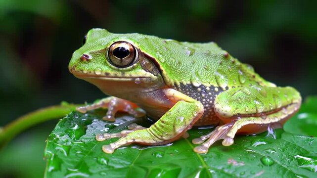 frog on a leaf