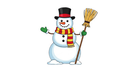 snowman with broom
