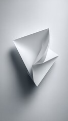 Abstract Origami - Geometric Paper Sculpture with Sharp Angles and Subtle Shadows.