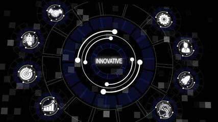 Futuristic animated interface highlighting innovation and modern business concepts - Powered by Adobe