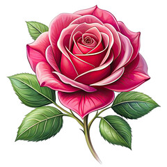 pink rose isolated on white background