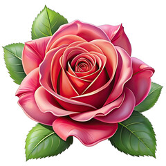 pink rose isolated on white background