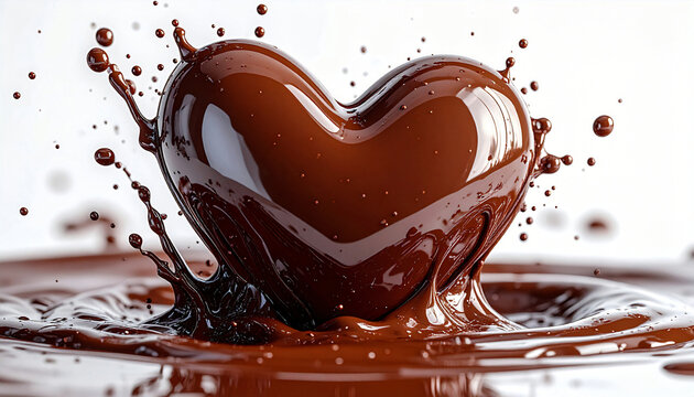 Indulge your senses with a decadent chocolate heart, perfect for Valentine's Day promotions and sweet treats advertising campaigns