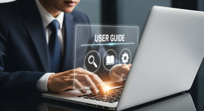 Professional accesses user guide on digital interface for business solutions