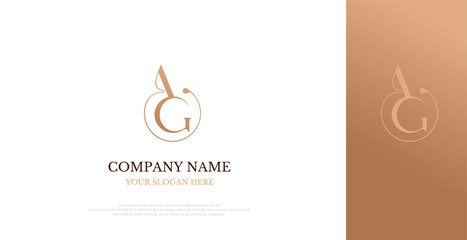 Initial AG Logo Design Elegant