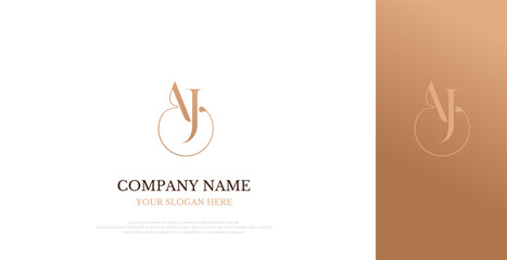 Initial AJ Logo Design Elegant