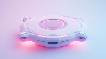 3D Futuristic Drone with Glowing Lights