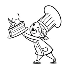 Cartoon Chef’s Cherry Cake Joy