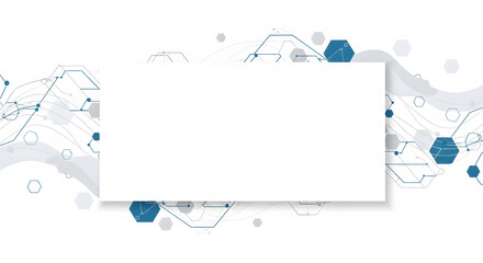 Futuristic Technology Network Backdrop with Empty White Copy Space for Text