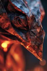 Ethereal Dragon Sculpture with Fiery Glow and Intricate Textures.