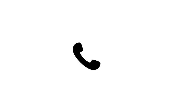 Phone call icon animation loop on white background in 4K