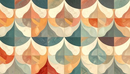 Abstract geometric pattern featuring soft pastel colors with a harmonious design suitable for backgrounds