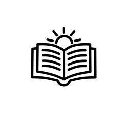 Open Book with Rising Sun Icon