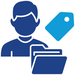 Client Tagging Simple and clear vector icon illustrating an essential idea or function