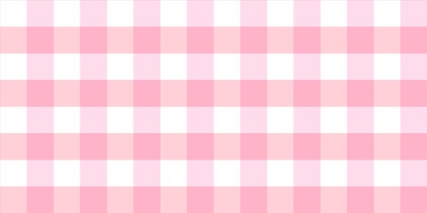 Sweet pink and white gingham checkered pattern. A cute, seamless, pastel plaid woven background perfect for textiles, fashion, baby projects, scrapbooking, and feminine design.