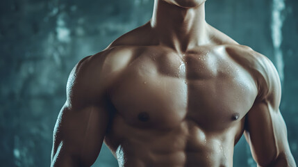 Muscular male torso with defined abs and chest