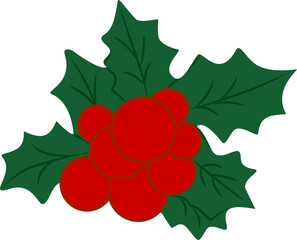 Festive Holly with Red Berries for Holiday Decor