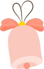 Decorative Pink Bell with Ribbon Accent
