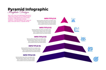 Pyramid triangle infographic business template. Infographic vector template suitable for web presentations, UI UX posters, business communication posters, etc.