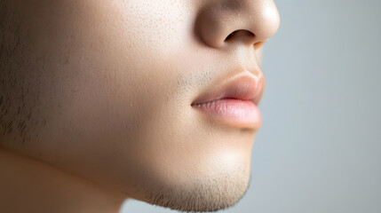 Close up of male skin texture with soft lighting