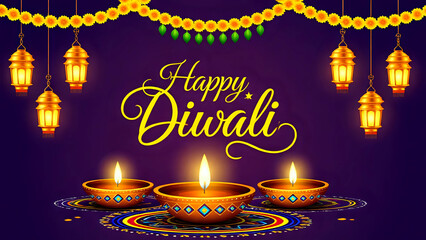 Diwali festival decoration background 