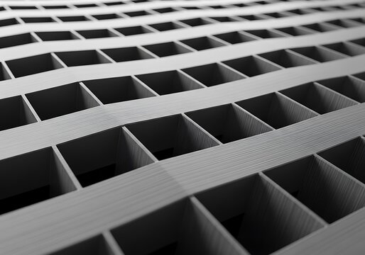 Captivating grid formation with structural interplay and minimalist aesthetic
