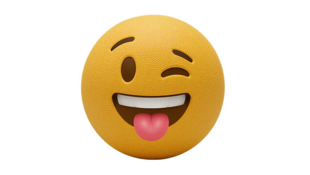 Whimsical Wink A playful yellow emoji with tongue out in a digital 3D render, full of expressive cheer