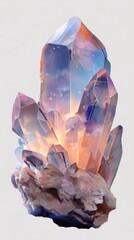 Stunning Glowing Crystal Quartz Formation with Rough Edges and Beautiful Colors Highlighting Nature's Unique Geology
