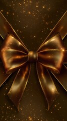 A Splendid Glowing Gift Box Adorned with a Luxurious Metallic Ribbon against a Sparkling Background for Special Occasions and Celebrations